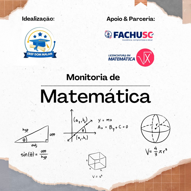 Comando para notícia - Formação dos Monitores de Matemática da EREF Dom Malan em Parceria com a FACHUSC.