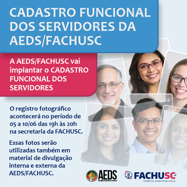 Arte alusiva a Comunicado sobre Cadastro Funcional e Registro de Foto Institucional