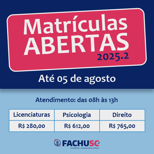 Comando para notícia - Matrículas abertas - 2025.2.