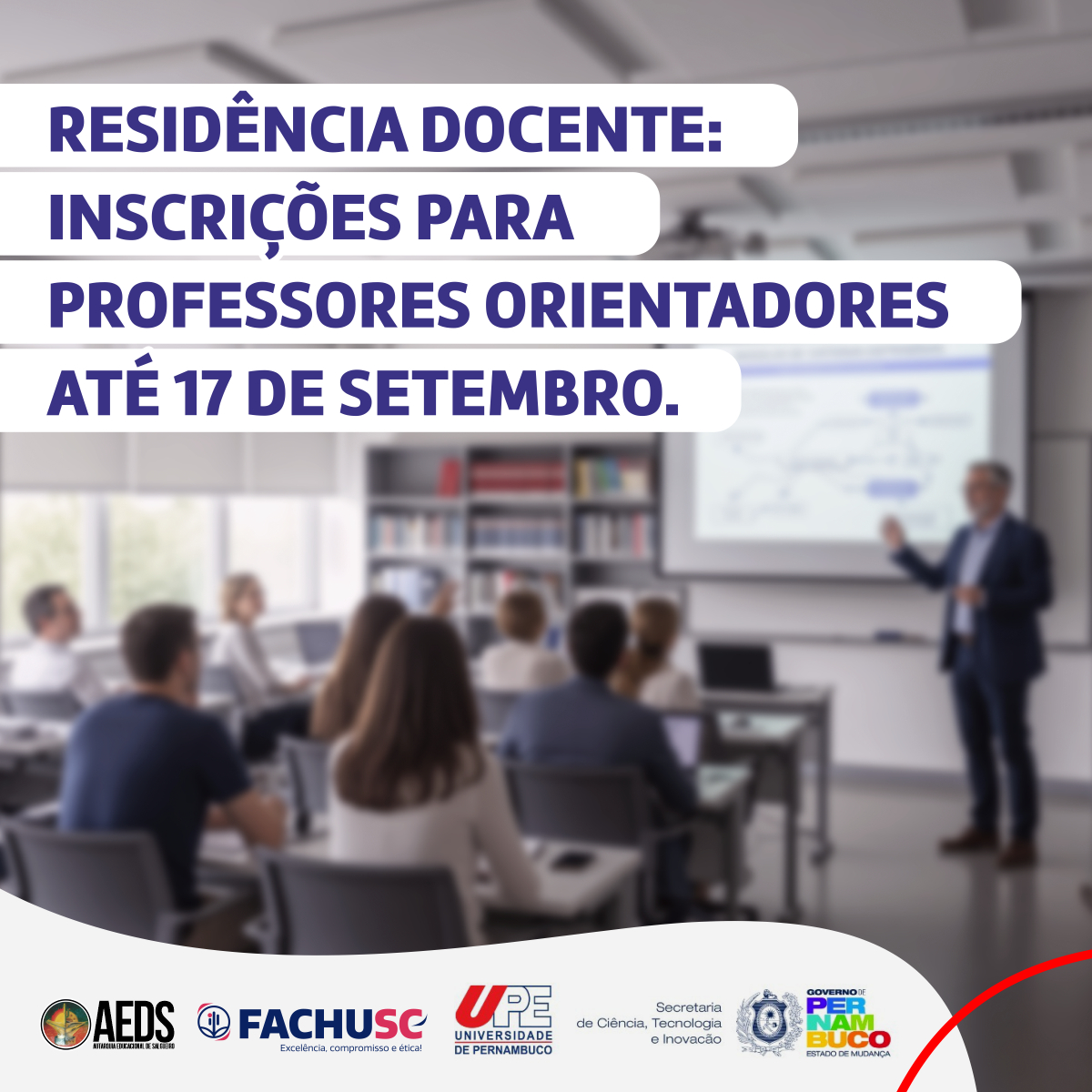 Residência docente: inscrições para professores orientadores até 17 de setembro