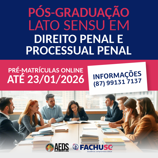 Comando para Pós-Graduação - DIREITO PENAL E PROCESSUAL PENAL - Matrículas Abertas.