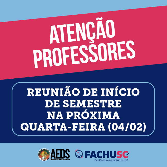 Comando para notícia - Reunião de professores na próxima quarta-feira (04/02)