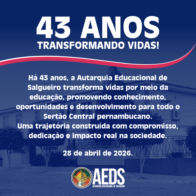 Comando para notícia - AEDS - 43 anos - Transformando Vidas.