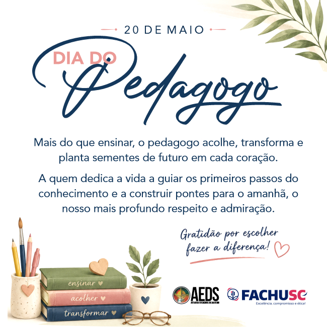 Comando para notícia - Feliz Dia do Pedagogo.