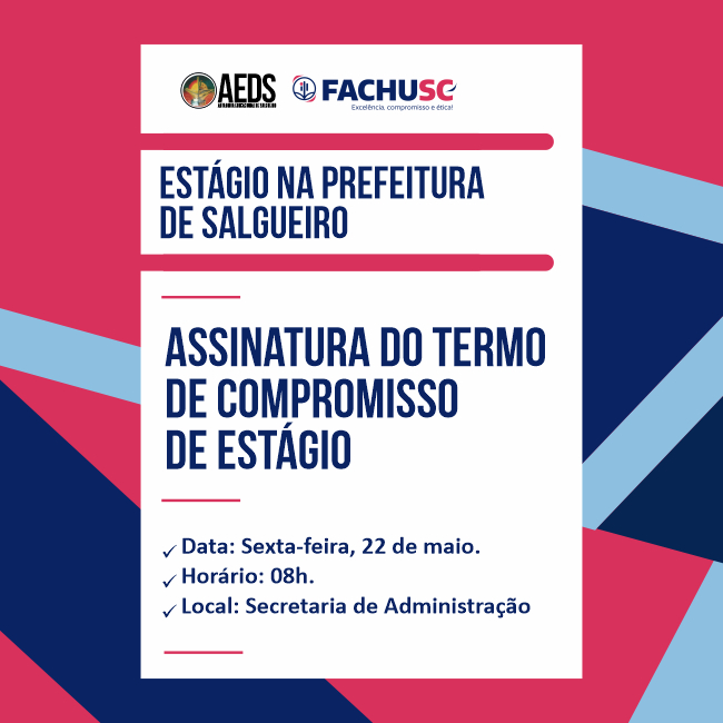 Comando para notícia - Assinatura do Termo de Comprimisso - Estágio na Prefeitura de Salgueiro 2026.2.