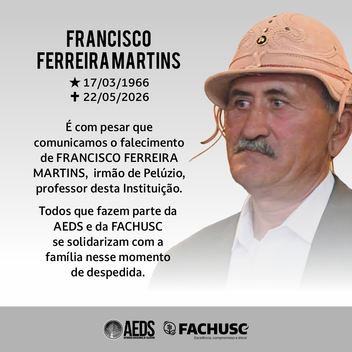 Nota de Pesar - Francisco Ferreira Martins