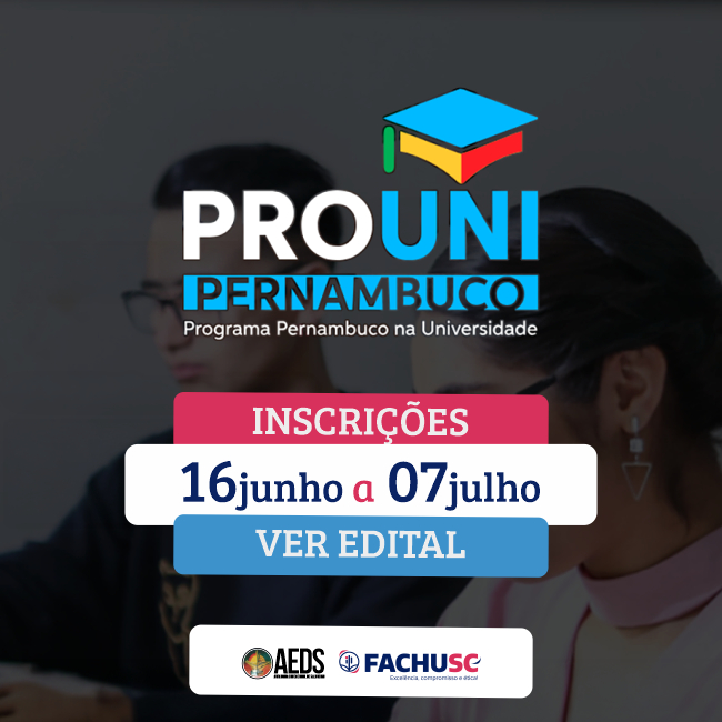 Comando para notícia - Inscrições para participar do PROUNI-PE estão abertas.