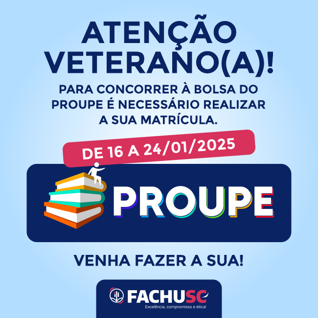 Bolsa PROUPE - Atenção veteranos - Para concorrer é preciso está matriculado.